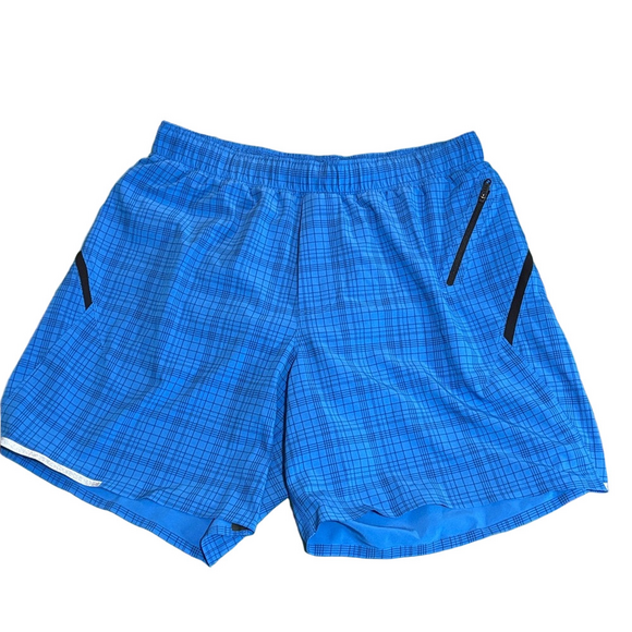 lululemon athletica Other - Lululemon Blue Plaid Surge Shorts Size Large